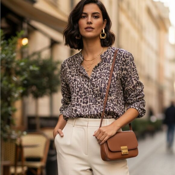 Sigrid Olsen linen blend shirt L - Picture 1 of 7